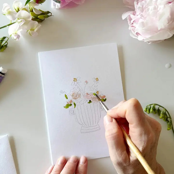 Paintable Watercolour Notecard Set - Bouquets