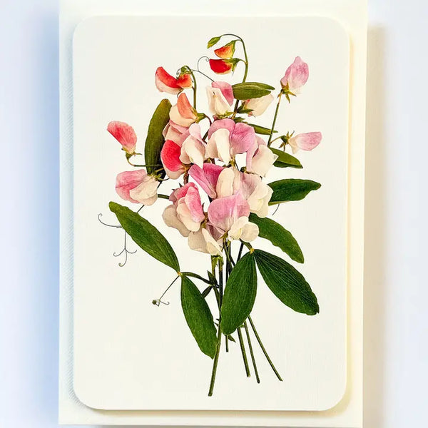 Card - Pink Sweet Peas
