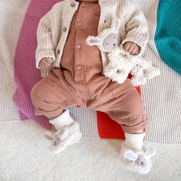 Cotton Knit Baby Comforter Cuddle Cloth: Sheep