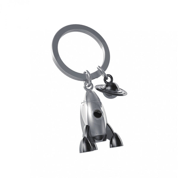 Metalmorphose Keyring - Silver & Grey Rocket