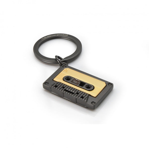 Metalmorphose Keyring - Matt Grey & Gold Cassette