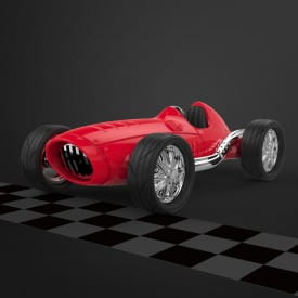 Metalmorphose Keyring - Luxe Red Vintage Racing Car