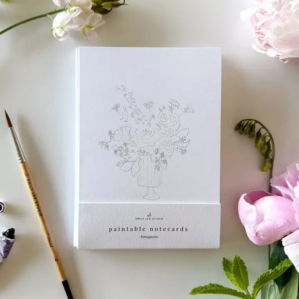 Paintable Watercolour Notecard Set - Bouquets