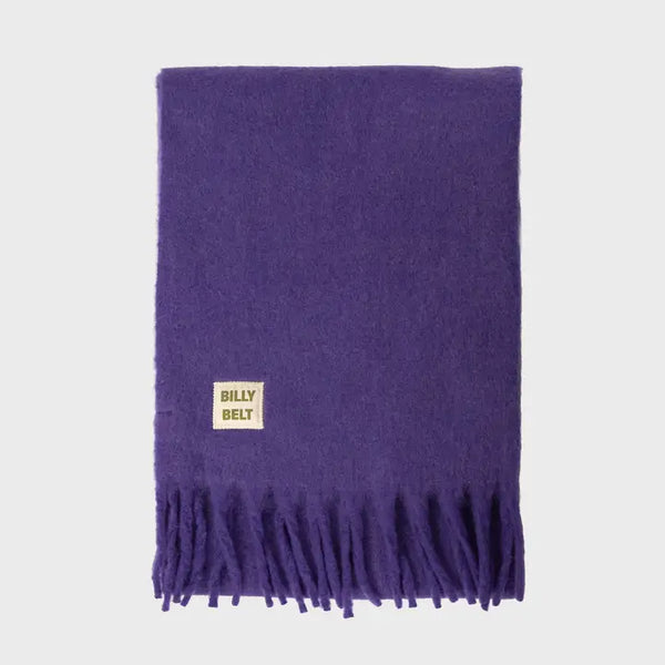 Wide Scarf in Mixed Wool - Purple