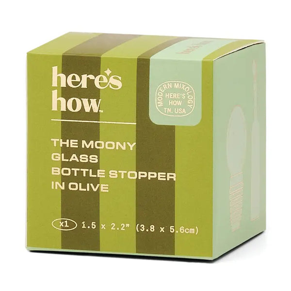 The Moony Glass Bottle Stopper - Olive