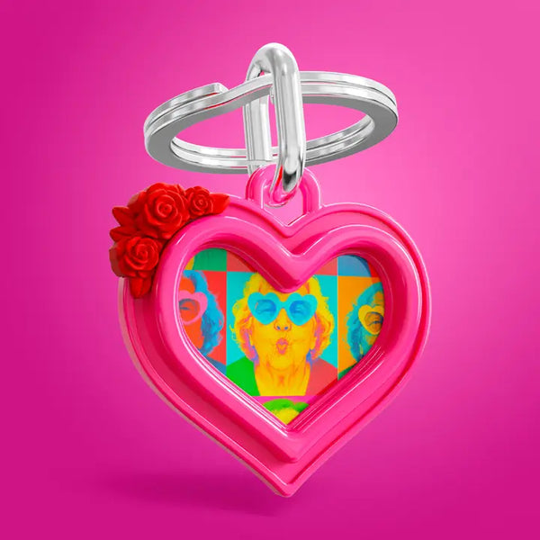 Metalmorphose Pink Heart Photo Frame Keyring
