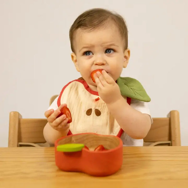 Pepa the Apple Rubberwood Baby Bowl & Spoon