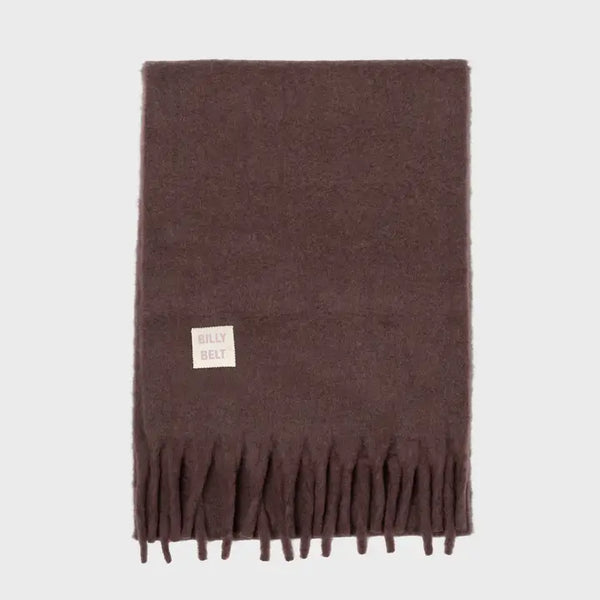 Wide Scarf in Mixed Wool - Brown