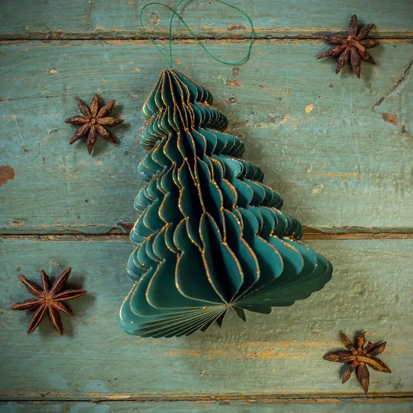 Green Paper Honeycomb Trees 45cm