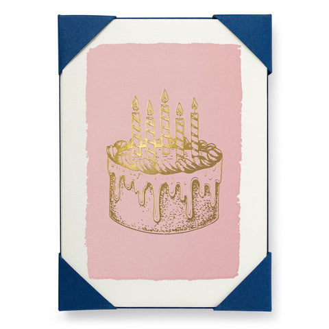 Letterpress Card Pack - Gold Cake