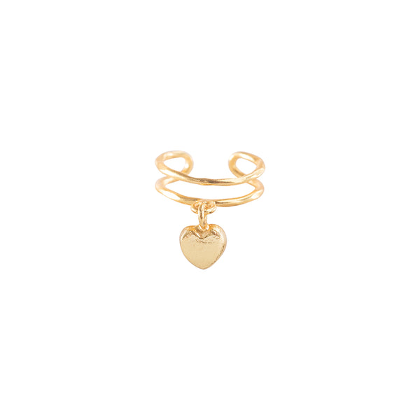 A Beautiful Story Symbol Ear Cuff Heart Gold Plated