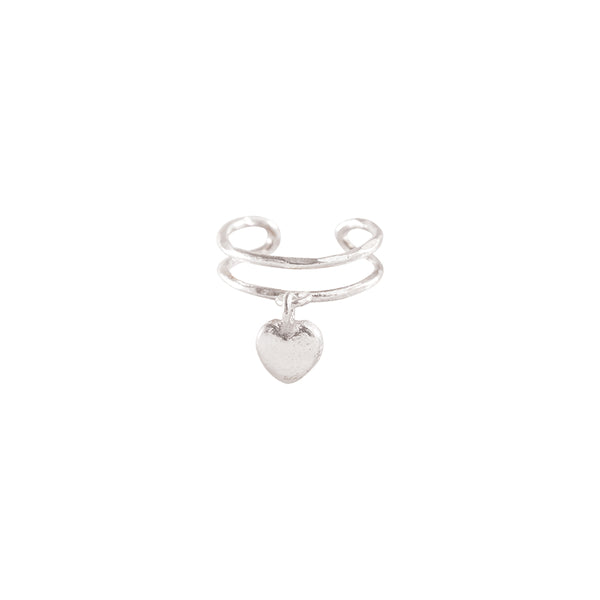 A Beautiful Story Symbol Ear Cuff Heart Silver Plated