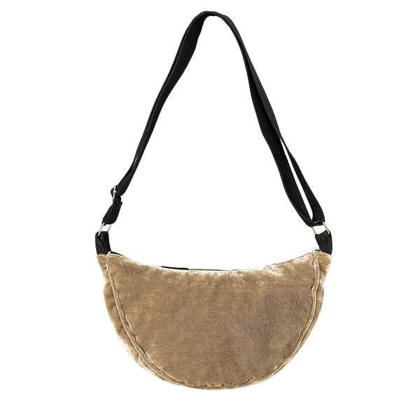 Velvet Spots Half Moon Bag - Sage Mink