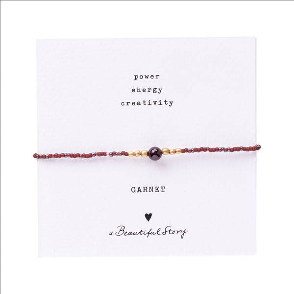 A Beautiful Story Iris Garnet Gold Coloured Bracelet