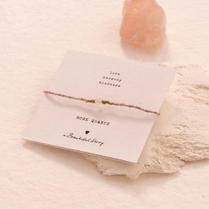 A Beautiful Story Iris Rose Quartz Gold Coloured Bracelet