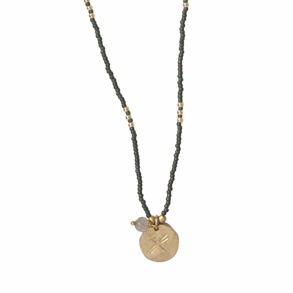 A Beautiful Story Timeless Labradorite Gold Coloured Necklace