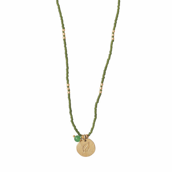 A Beautiful Story Timeless Aventurine Gold Coloured Necklace