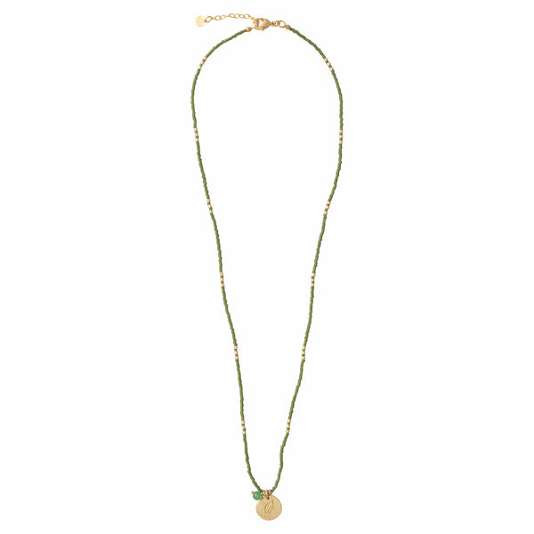 A Beautiful Story Timeless Aventurine Gold Coloured Necklace