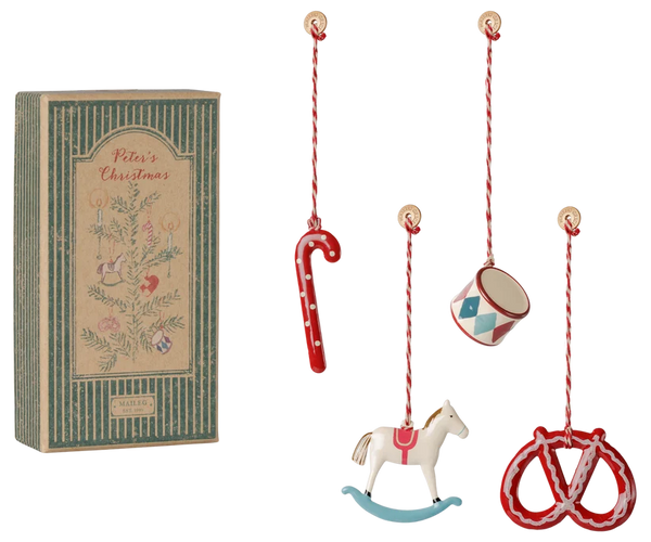Maileg Metal Ornament Gift Set - Peter's Christmas