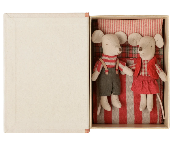 Maileg Christmas Twin Mice -  Little Sister and Brother in Book