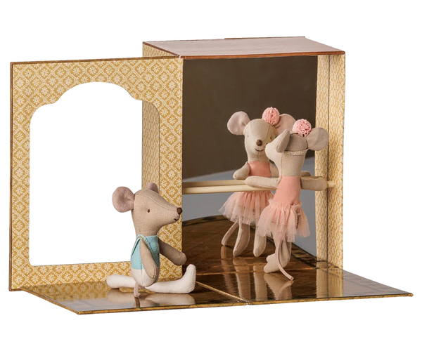 Maileg Ballet Mice in Dance Studio - Little sister & brother