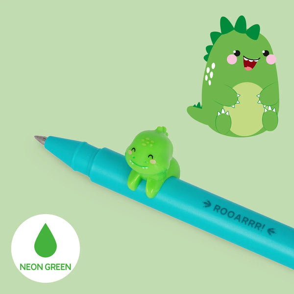 Legami Lovely Friends Gel Pen with Dino Decoration