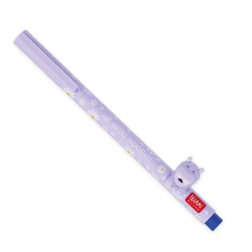 Legami Lovely Friends Gel Pen with Hippo Decoration