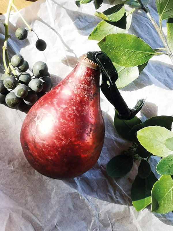 Antique Ruby Pear Bauble