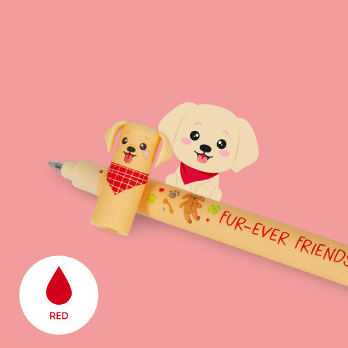 Legami Set Of 3 Erasable Gel Pens - Golden + Bulldog + Poodle