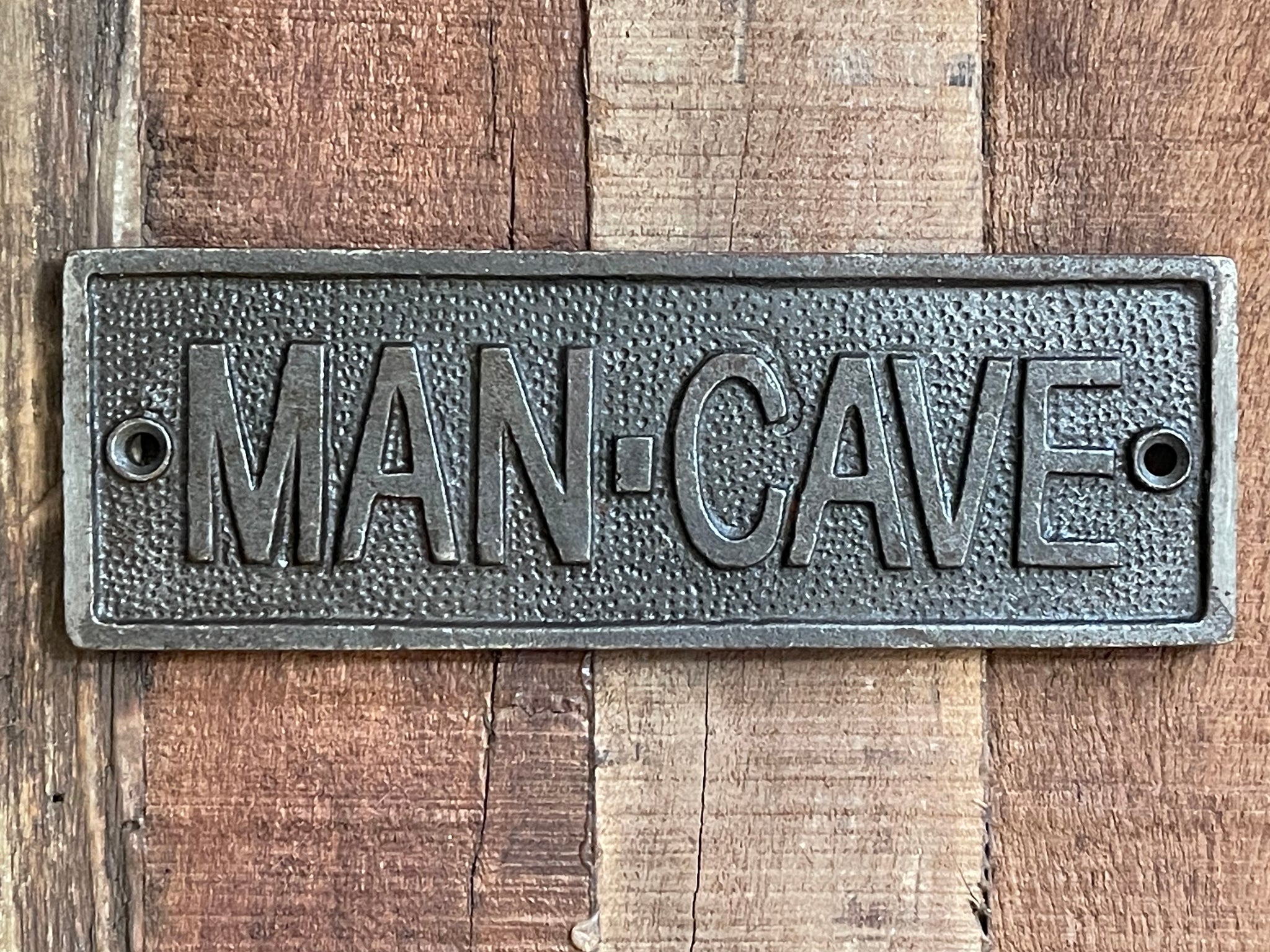 MAN-CAVE - Antique Iron Finish Sign