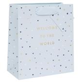 Medium Gift Bag - Welcome to the World Blue