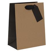 Medium Gift Bag - Ribbed Kraft & Black