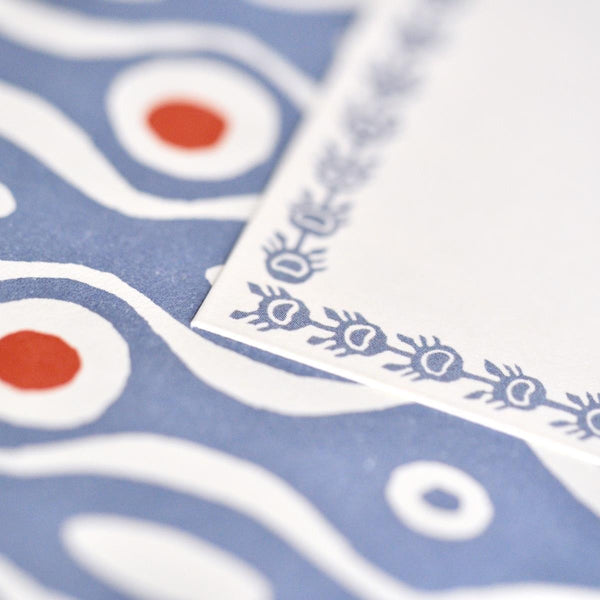 Cambridge Imprint Long Self Adhesive Labels with Cornflower Border