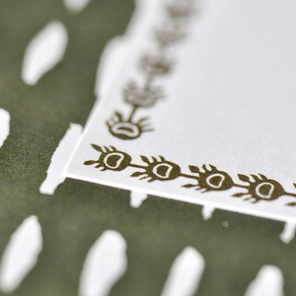 Long Self Adhesive Labels with Dark Olive border
