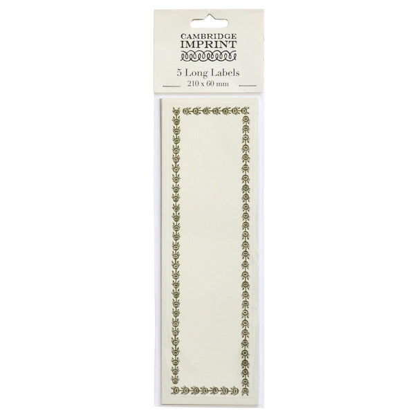 Long Self Adhesive Labels with Dark Olive border