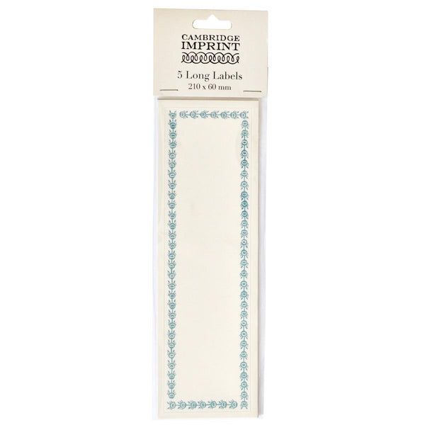 Long Self Adhesive Labels with Turquoise border