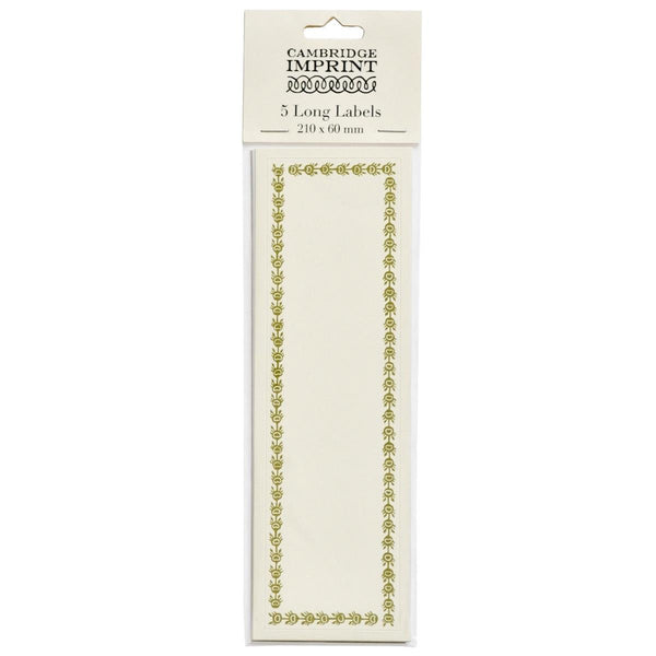 Cambridge Imprint Long Self Adhesive Labels with Bawden Green Border