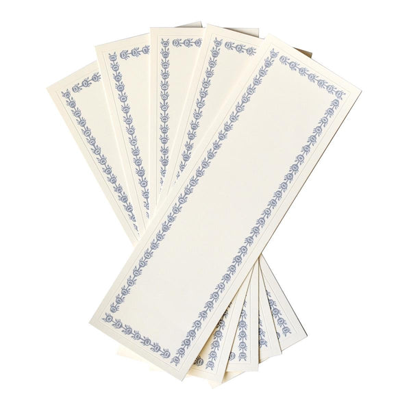 Cambridge Imprint Long Self Adhesive Labels with Cornflower Border