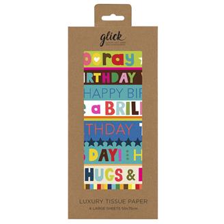 Luxury Tissue Paper - Birthday Stripe Blue