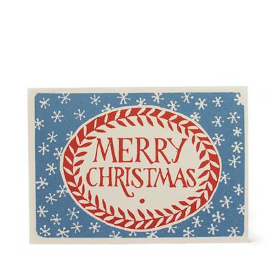 Cambridge Imprint Christmas Card - Merry Christmas Red & Blue