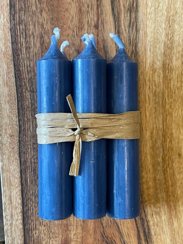 Short Dinner Candle Bundle of 5 - Marine Blue