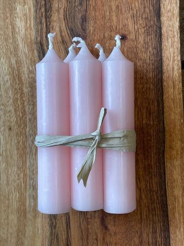 Short Dinner Candle Bundle of 5 - Baby Pink