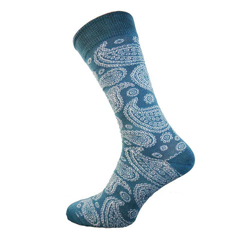 Joya Luxurious Bamboo Socks 7-11 / Blue Paisley