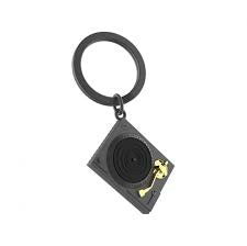 Metalmorphose Keyring - Matt Grey & Gold Turntable