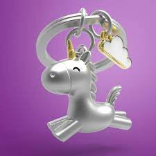 Metalmorphose Keyring - Flying Unicorn & Cloud