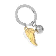 Metalmorphose Keyring - Silver & Gold Sports Trainer & ball