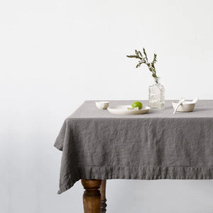 Linen Tales 100% Linen Tablecloth - Ash - 140cm x 300cms