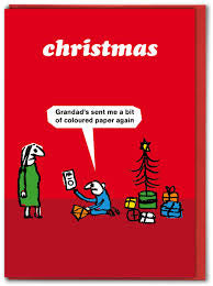 Modern Toss Funny Christmas Card - Coloured Paper