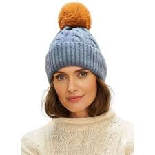 Powder Svana Bobble Hat - Denim