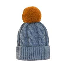 Powder Svana Bobble Hat - Denim